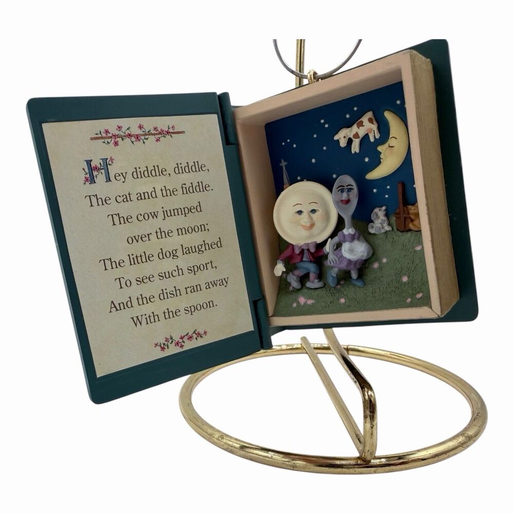 Hallmark 1994 Mother Goose Cow Jumped Over Moon Book Christmas Ornament
